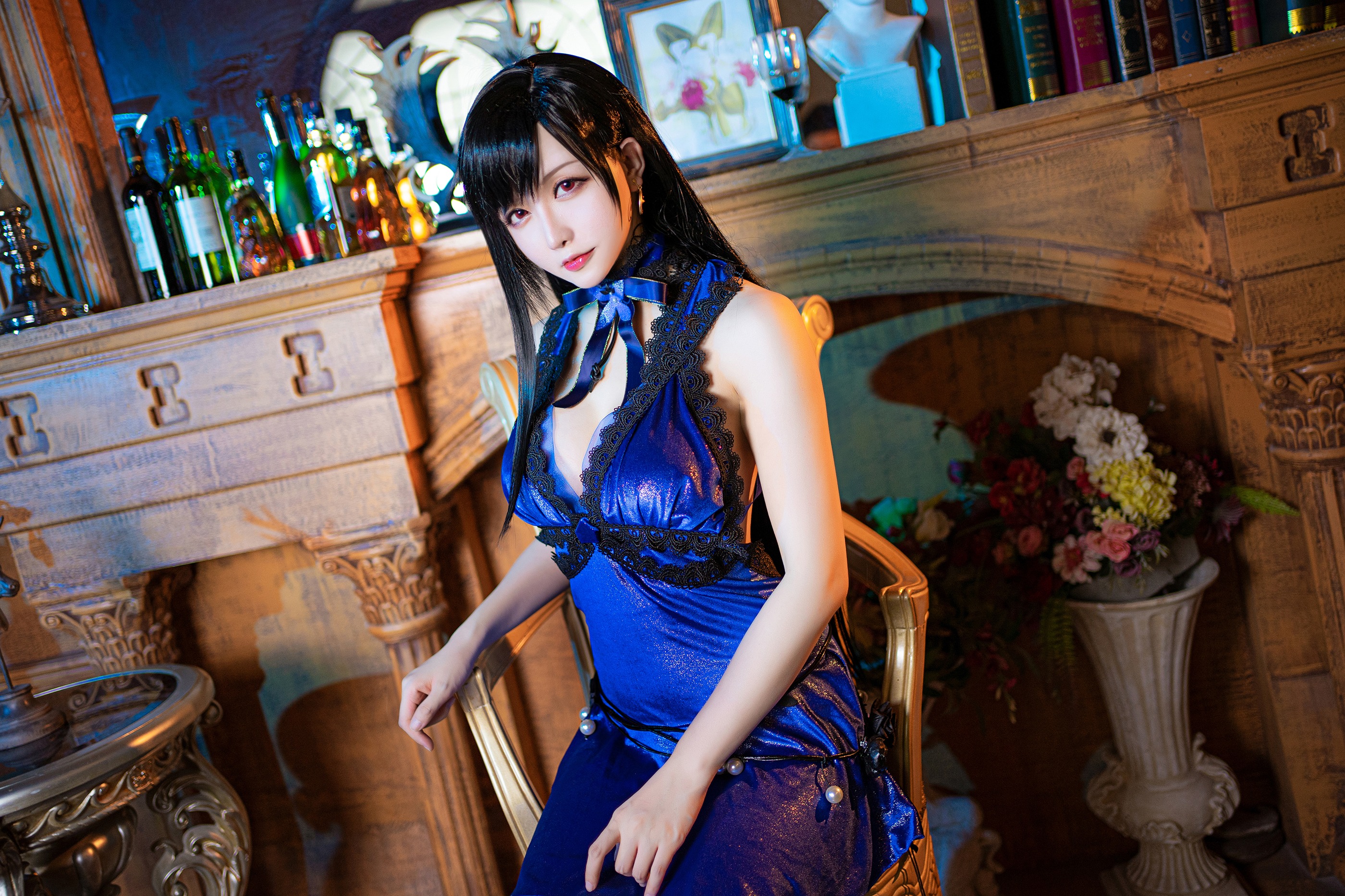 图片[1]-星之迟迟 – NO.003 蒂法蓝礼服-XikXak