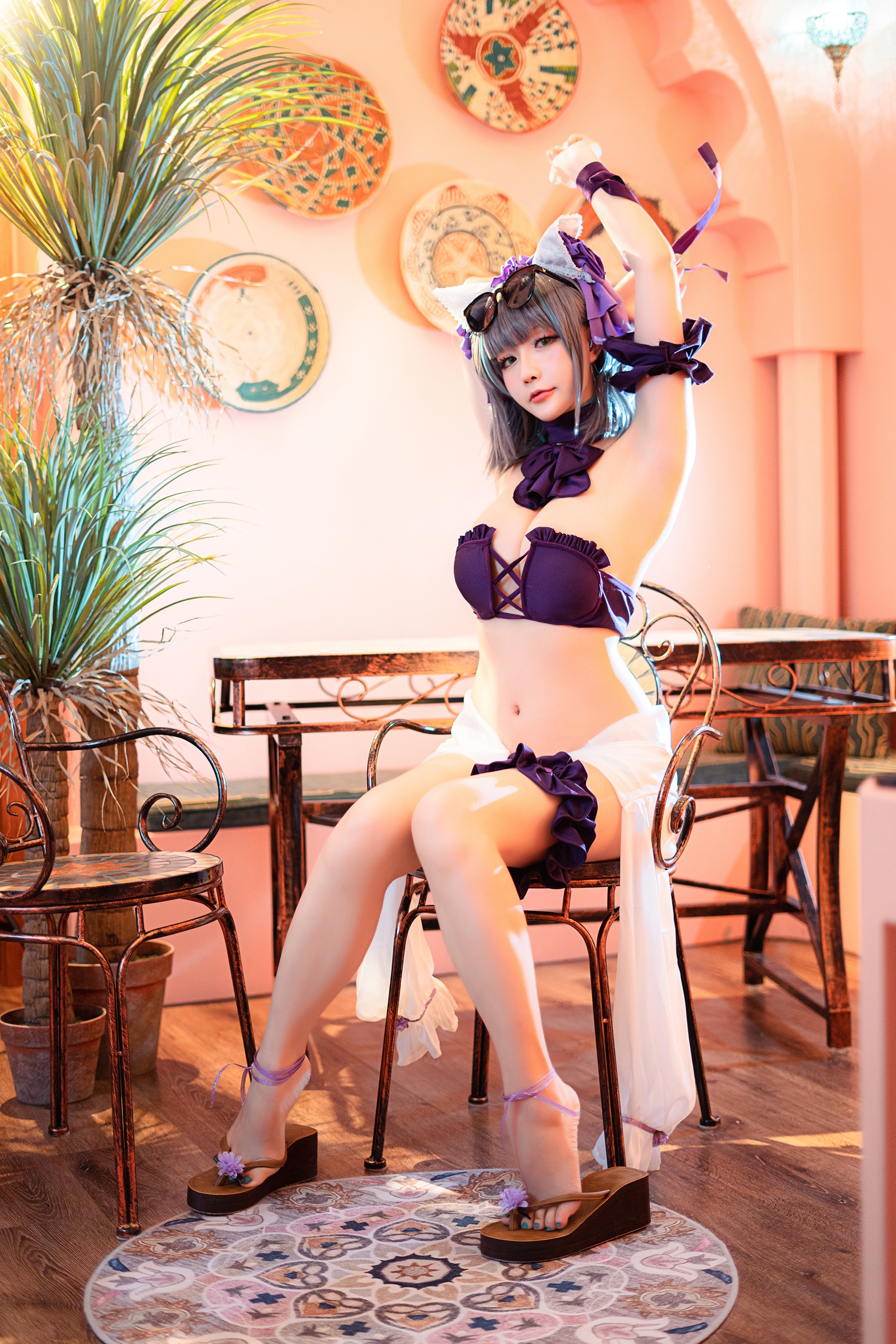图片[1]-星之迟迟 – NO.045 《R Maid》-柴郡泳装-XikXak